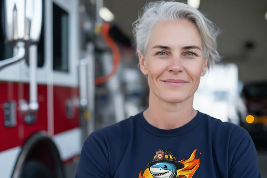 Cropped Trendy Firefighter T-Shirt