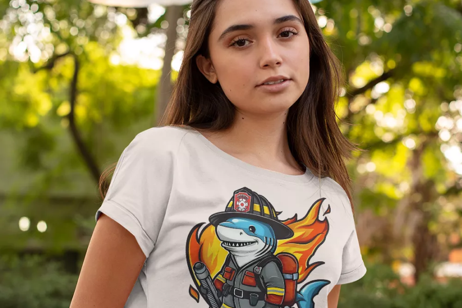Cropped Trendy Firefighter T-Shirt
