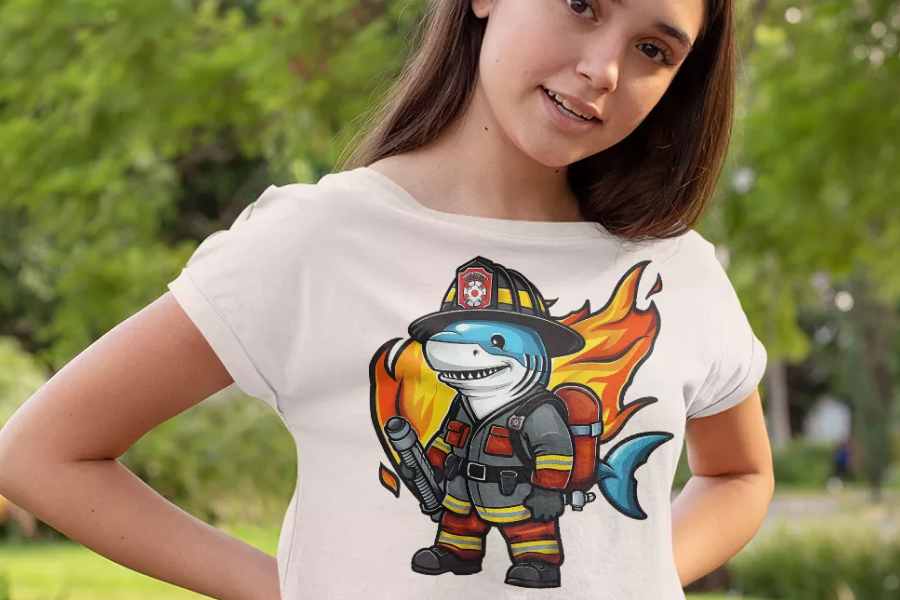 Stylish Cropped Firefighter Tee